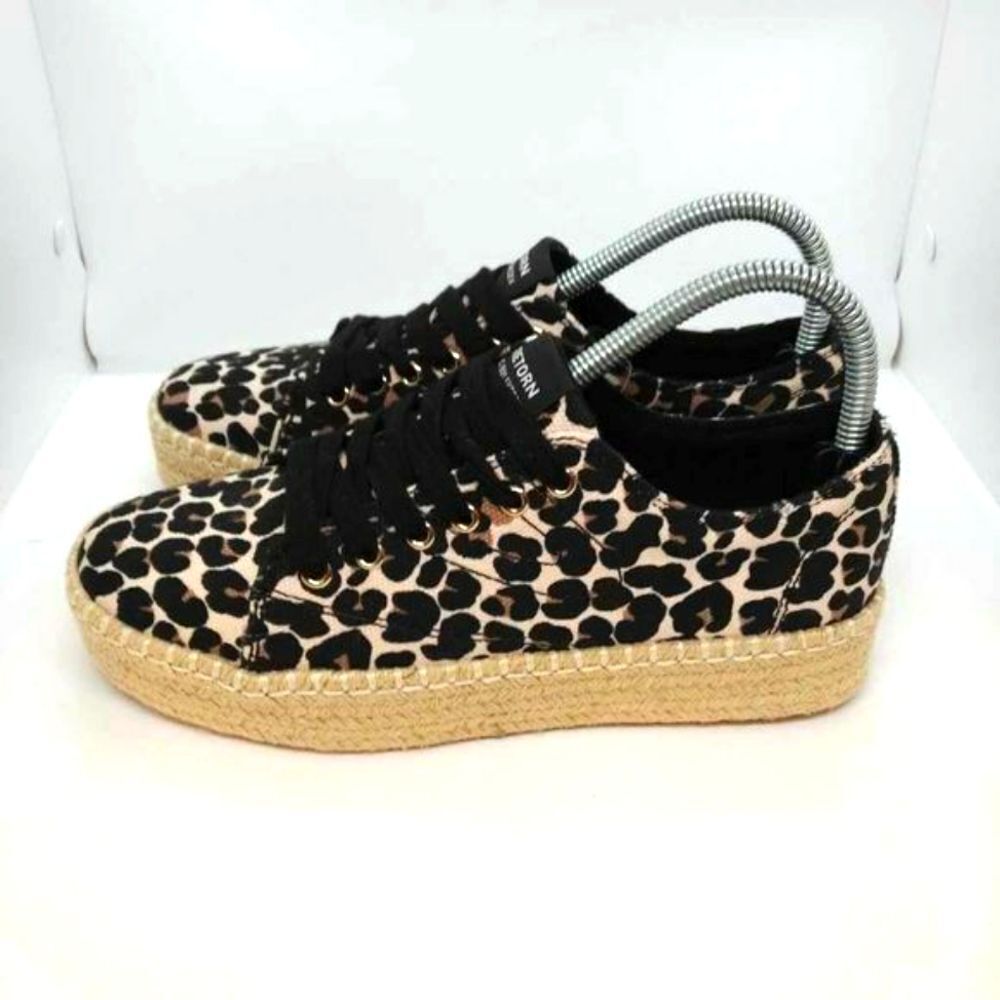 Tretorn Eve Espadrille Platform Sneakers Womens Size 7.5 Animal Print Shoes